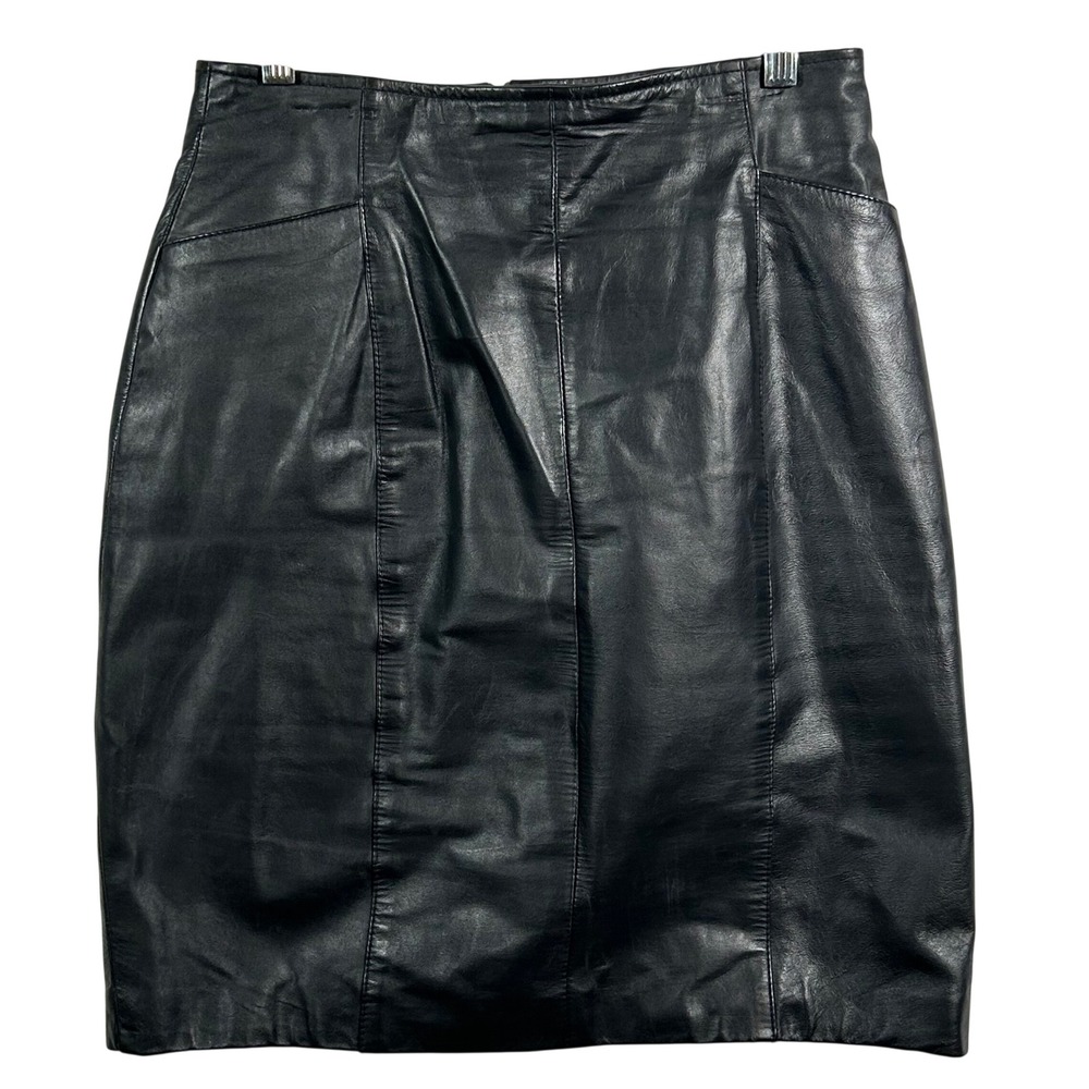 Wilsons Leather‎ Black Pencil Skirt Womens 10 High Waist Knee Length Straight